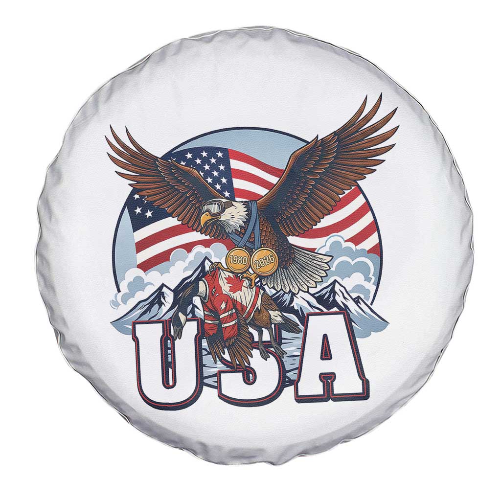 USA 1980 2026 American Eagle vs Canada Loon Spare Tire Cover Vintage Champs Retro Game Day Hockey Sports Fan TS02 Print Your Wear