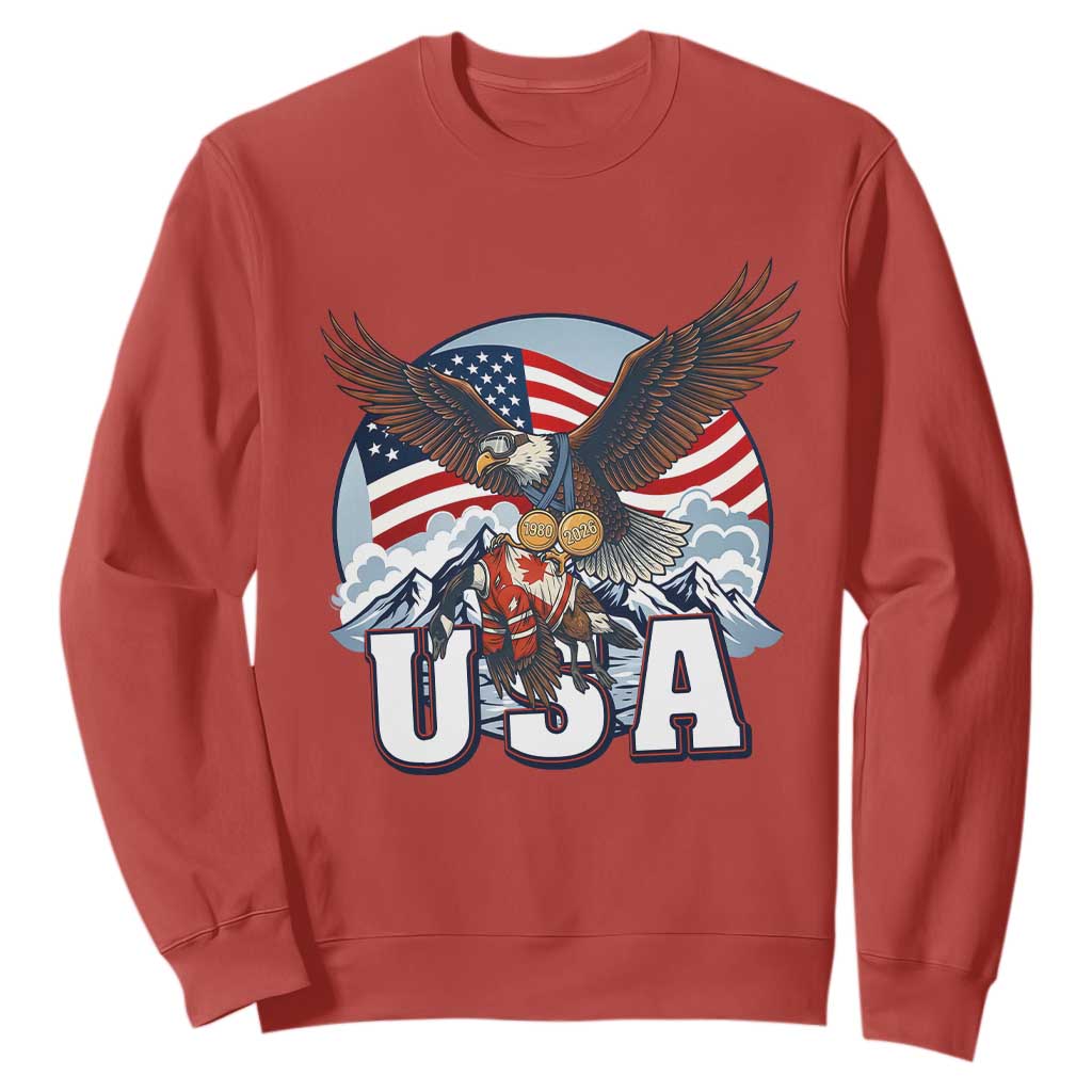 USA 1980 2026 American Eagle vs Canada Loon Sweatshirt Vintage Champs Retro Game Day Hockey Sports Fan TS02 Red Print Your Wear