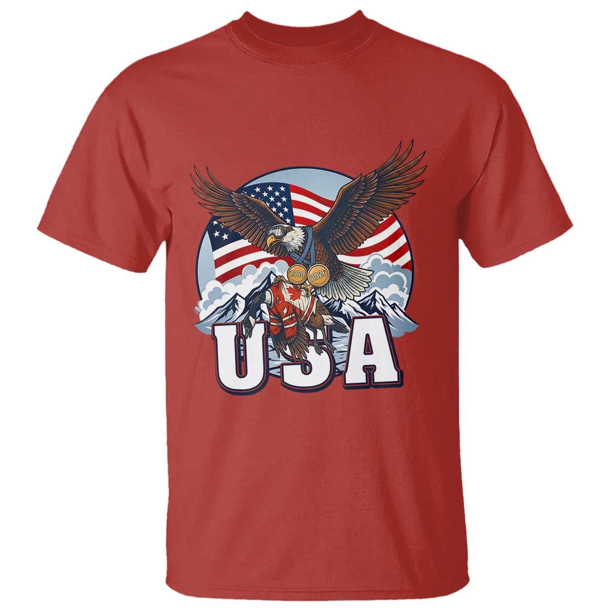 USA 1980 2026 American Eagle vs Canada Loon T Shirt Vintage Champs Retro Game Day Hockey Sports Fan TS02 Red Print Your Wear