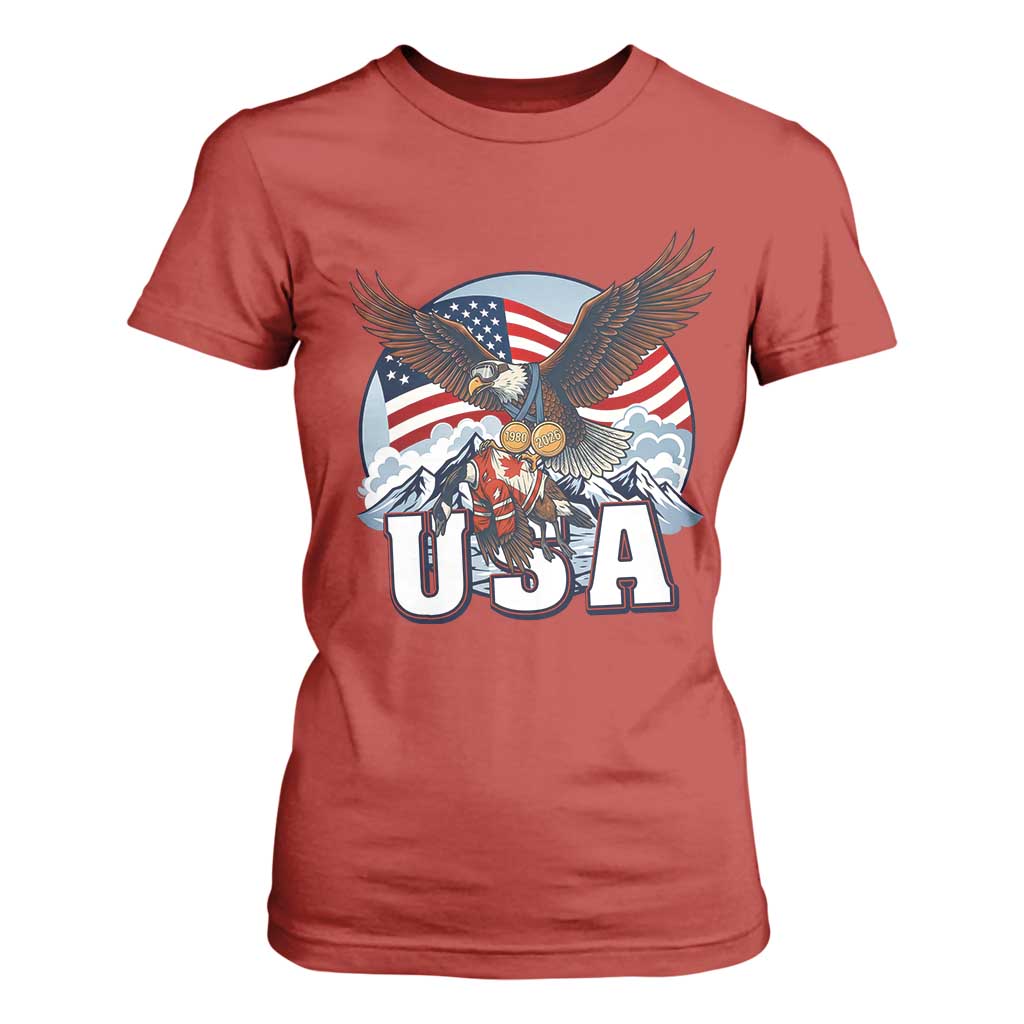 USA 1980 2026 American Eagle vs Canada Loon T Shirt For Women Vintage Champs Retro Game Day Hockey Sports Fan TS02 Red Print Your Wear