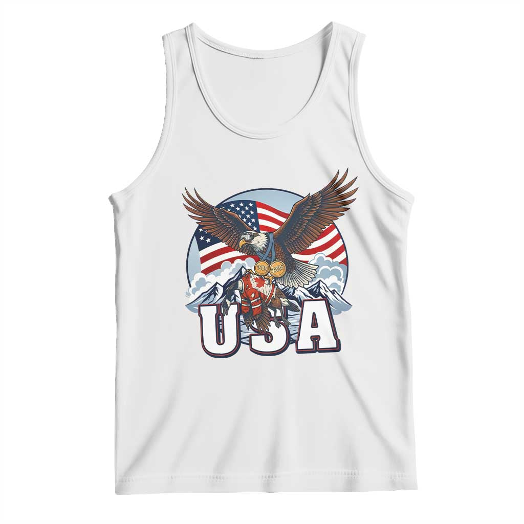 USA 1980 2026 American Eagle vs Canada Loon Tank Top Vintage Champs Retro Game Day Hockey Sports Fan TS02 White Print Your Wear