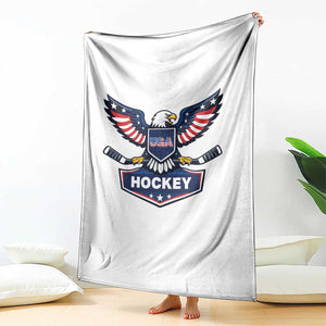 Screaming American Eagle Hockey Pride Graphic Throw Blanket Proud USA Ice Sticks Sports Fan TS02 Print Your Wear