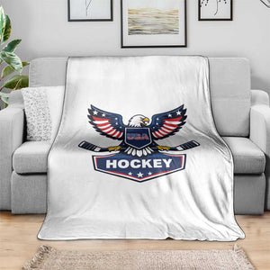Screaming American Eagle Hockey Pride Graphic Throw Blanket Proud USA Ice Sticks Sports Fan TS02 Print Your Wear