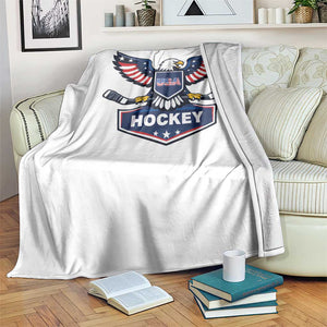 Screaming American Eagle Hockey Pride Graphic Throw Blanket Proud USA Ice Sticks Sports Fan TS02 Print Your Wear