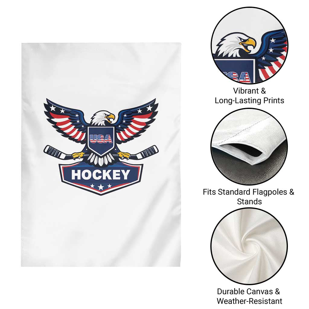 Screaming American Eagle Hockey Pride Graphic Garden Flag Proud USA Ice Sticks Sports Fan TS02 Print Your Wear