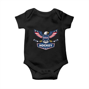 Screaming American Eagle Hockey Pride Graphic Baby Onesie Proud USA Ice Sticks Sports Fan TS02 Black Print Your Wear