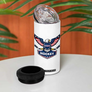 Screaming American Eagle Hockey Pride Graphic 4 in 1 Can Cooler Tumbler Proud USA Ice Sticks Sports Fan TS02 Print Your Wear