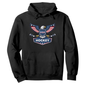 Screaming American Eagle Hockey Pride Graphic Hoodie Proud USA Ice Sticks Sports Fan TS02 Black Print Your Wear