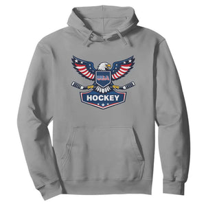 Screaming American Eagle Hockey Pride Graphic Hoodie Proud USA Ice Sticks Sports Fan TS02 Sport Gray Print Your Wear