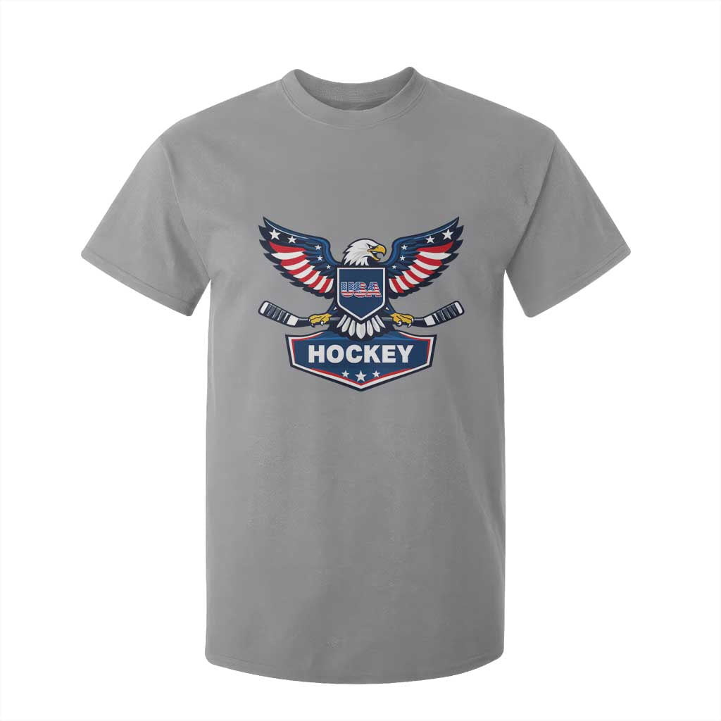 Screaming American Eagle Hockey Pride Graphic T Shirt For Kid Proud USA Ice Sticks Sports Fan TS02 Sport Gray Print Your Wear