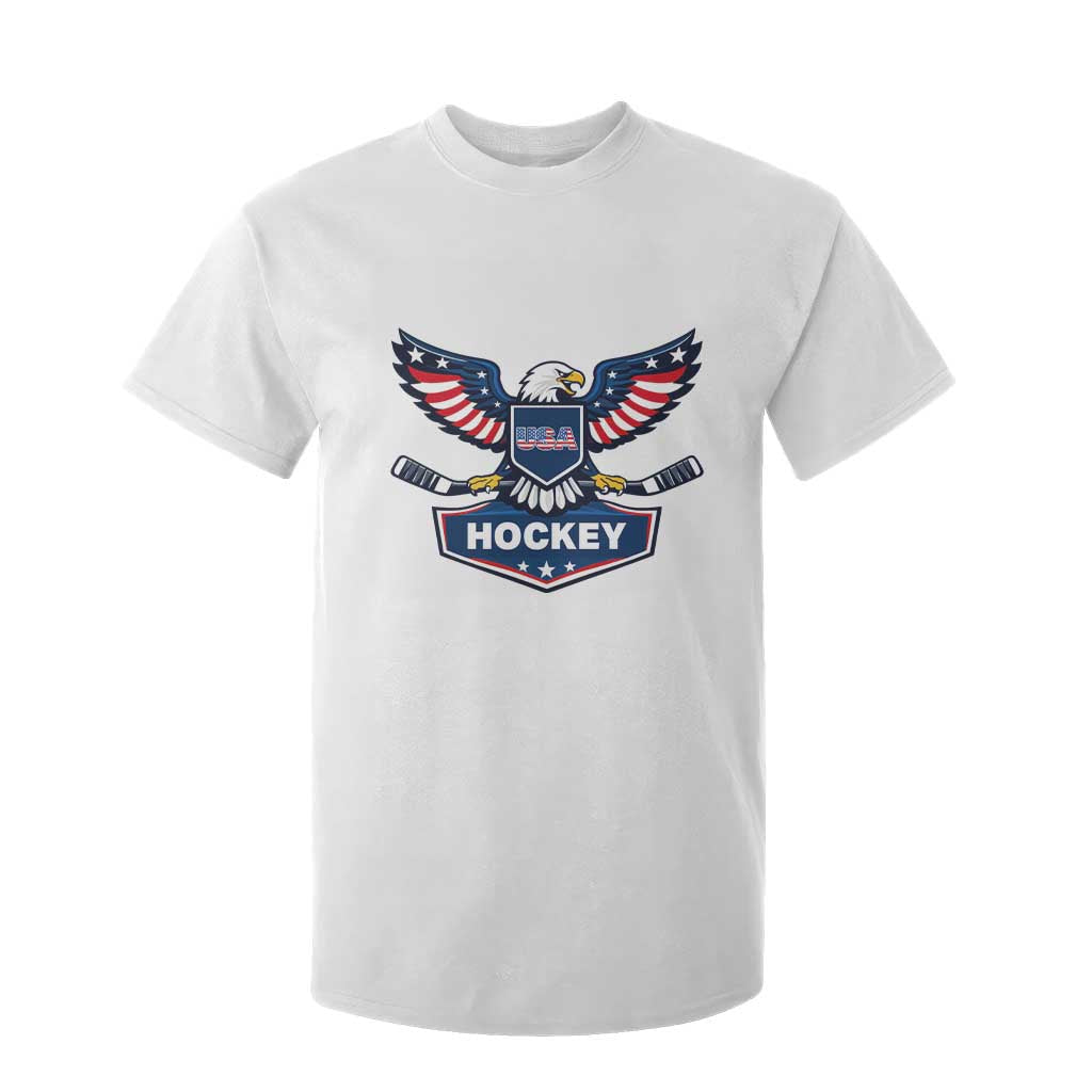 Screaming American Eagle Hockey Pride Graphic T Shirt For Kid Proud USA Ice Sticks Sports Fan TS02 White Print Your Wear