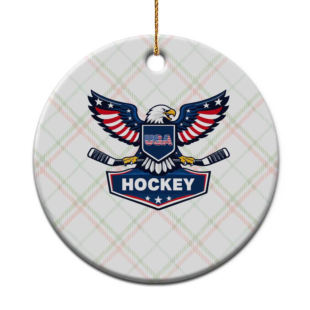 Screaming American Eagle Hockey Pride Graphic Ceramic Ornament Proud USA Ice Sticks Sports Fan TS02 1pc Christmas Plaid Print Your Wear