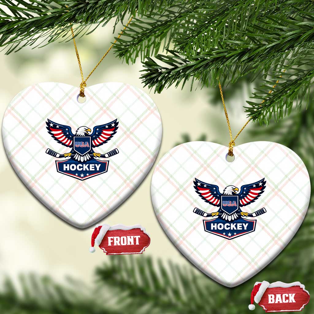Screaming American Eagle Hockey Pride Graphic Ceramic Ornament Proud USA Ice Sticks Sports Fan TS02 Print Your Wear