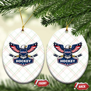 Screaming American Eagle Hockey Pride Graphic Ceramic Ornament Proud USA Ice Sticks Sports Fan TS02 Print Your Wear