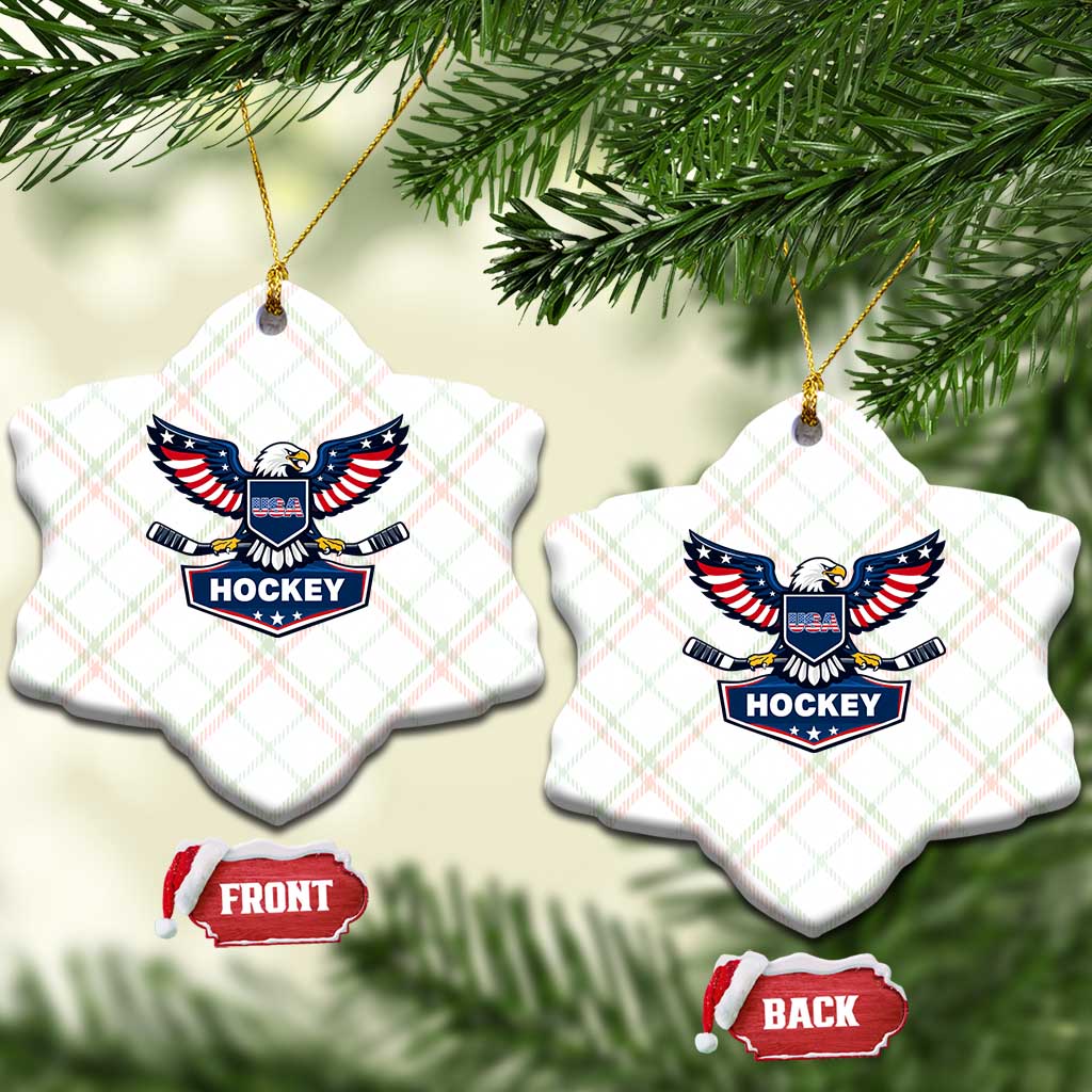Screaming American Eagle Hockey Pride Graphic Ceramic Ornament Proud USA Ice Sticks Sports Fan TS02 Print Your Wear