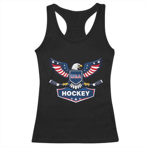 Screaming American Eagle Hockey Pride Graphic Racerback Tank Top Proud USA Ice Sticks Sports Fan TS02 Black Print Your Wear