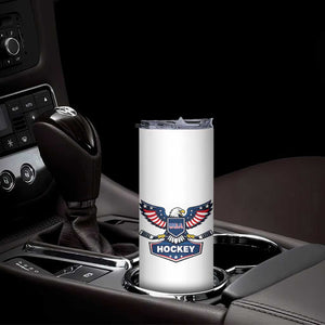 Screaming American Eagle Hockey Pride Graphic Skinny Tumbler Proud USA Ice Sticks Sports Fan TS02 Print Your Wear
