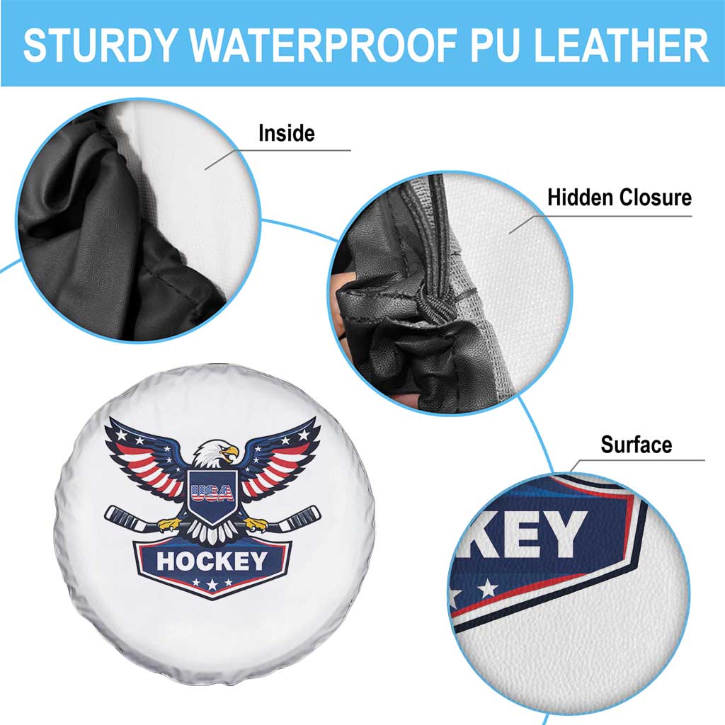 Screaming American Eagle Hockey Pride Graphic Spare Tire Cover Proud USA Ice Sticks Sports Fan TS02 Print Your Wear
