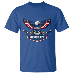 Screaming American Eagle Hockey Pride Graphic T Shirt Proud USA Ice Sticks Sports Fan TS02 Royal Blue Print Your Wear