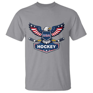 Screaming American Eagle Hockey Pride Graphic T Shirt Proud USA Ice Sticks Sports Fan TS02 Sport Gray Print Your Wear