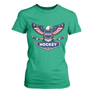 Screaming American Eagle Hockey Pride Graphic T Shirt For Women Proud USA Ice Sticks Sports Fan TS02 Irish Green Print Your Wear