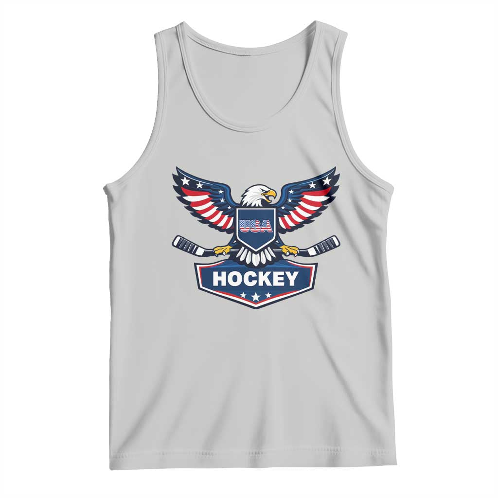 Screaming American Eagle Hockey Pride Graphic Tank Top Proud USA Ice Sticks Sports Fan TS02 Ash Print Your Wear