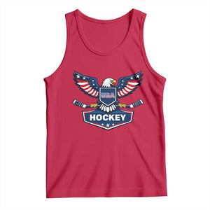 Screaming American Eagle Hockey Pride Graphic Tank Top Proud USA Ice Sticks Sports Fan TS02 Red Print Your Wear