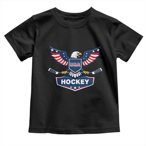 Screaming American Eagle Hockey Pride Graphic Toddler T Shirt Proud USA Ice Sticks Sports Fan TS02 Black Print Your Wear