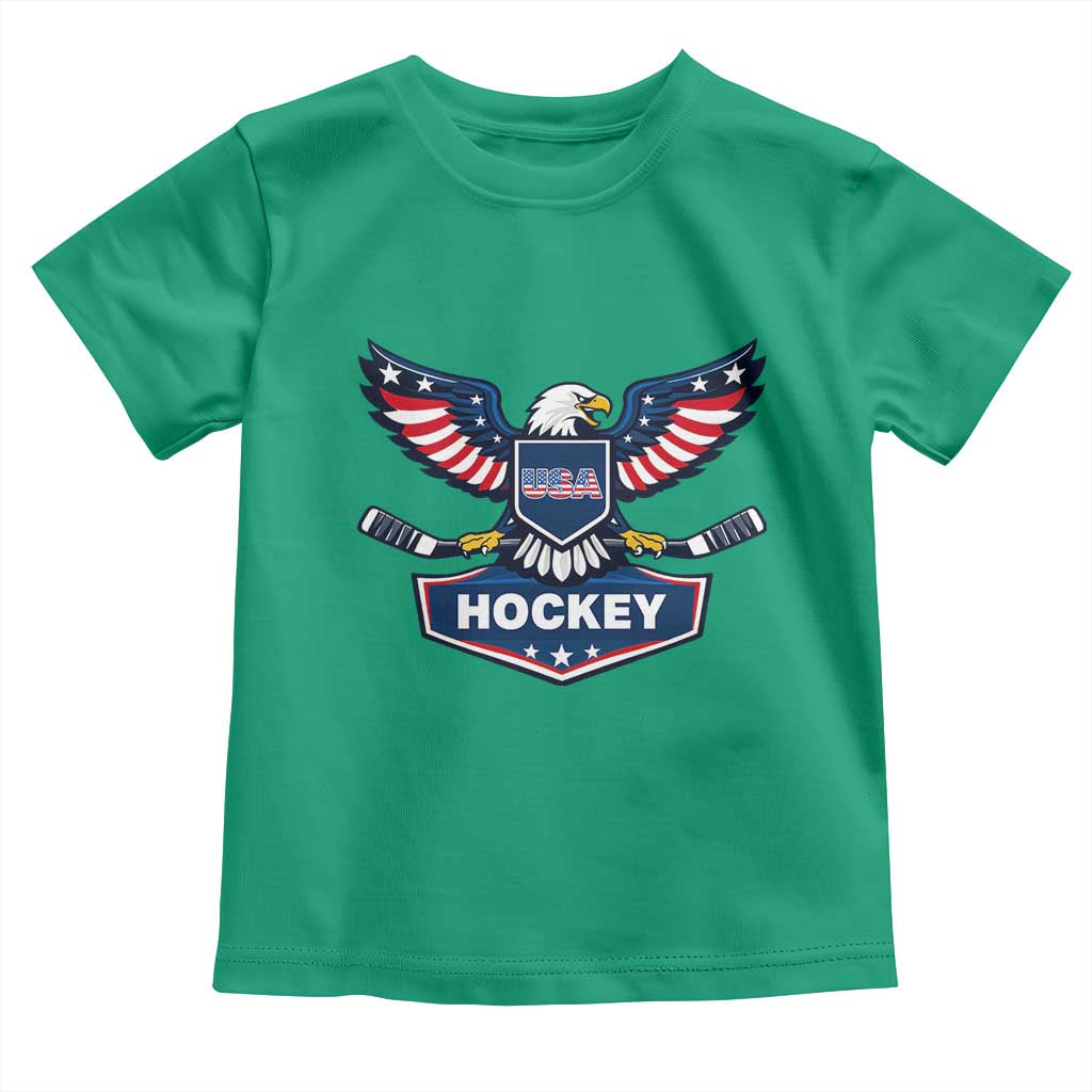 Screaming American Eagle Hockey Pride Graphic Toddler T Shirt Proud USA Ice Sticks Sports Fan TS02 Irish Green Print Your Wear
