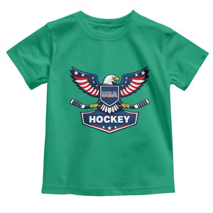 Screaming American Eagle Hockey Pride Graphic Toddler T Shirt Proud USA Ice Sticks Sports Fan TS02 Irish Green Print Your Wear