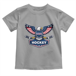 Screaming American Eagle Hockey Pride Graphic Toddler T Shirt Proud USA Ice Sticks Sports Fan TS02 Sport Gray Print Your Wear