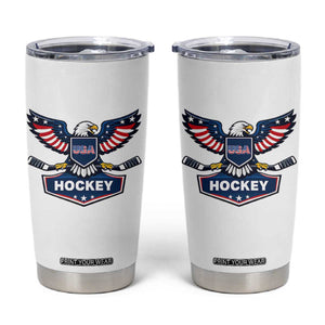 Screaming American Eagle Hockey Pride Graphic Tumbler Cup Proud USA Ice Sticks Sports Fan TS02 White Print Your Wear