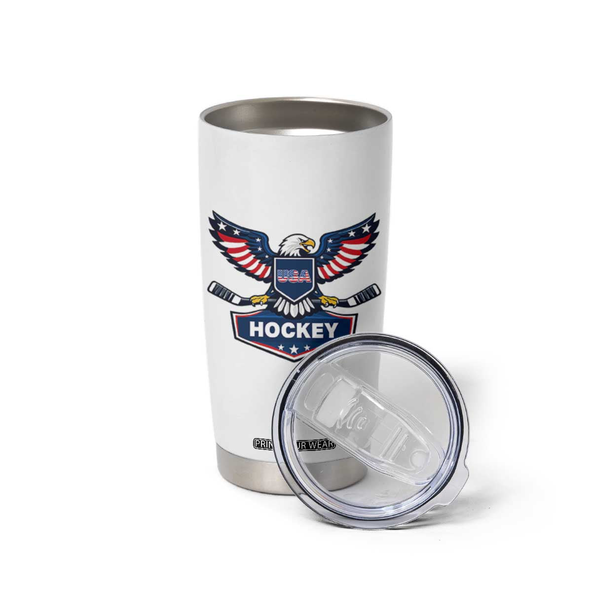 Screaming American Eagle Hockey Pride Graphic Tumbler Cup Proud USA Ice Sticks Sports Fan TS02 Print Your Wear