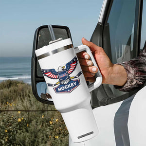 Screaming American Eagle Hockey Pride Graphic Tumbler With Handle Proud USA Ice Sticks Sports Fan TS02 Print Your Wear