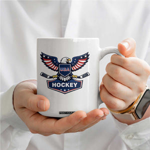 Screaming American Eagle Hockey Pride Graphic Coffee Mug Proud USA Ice Sticks Sports Fan TS02 Print Your Wear