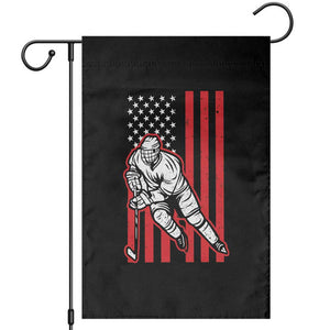 Patriotic American Flag Ice Hockey Player Garden Flag Stars And Stripes Sports Graphic TS02 Black Print Your Wear
