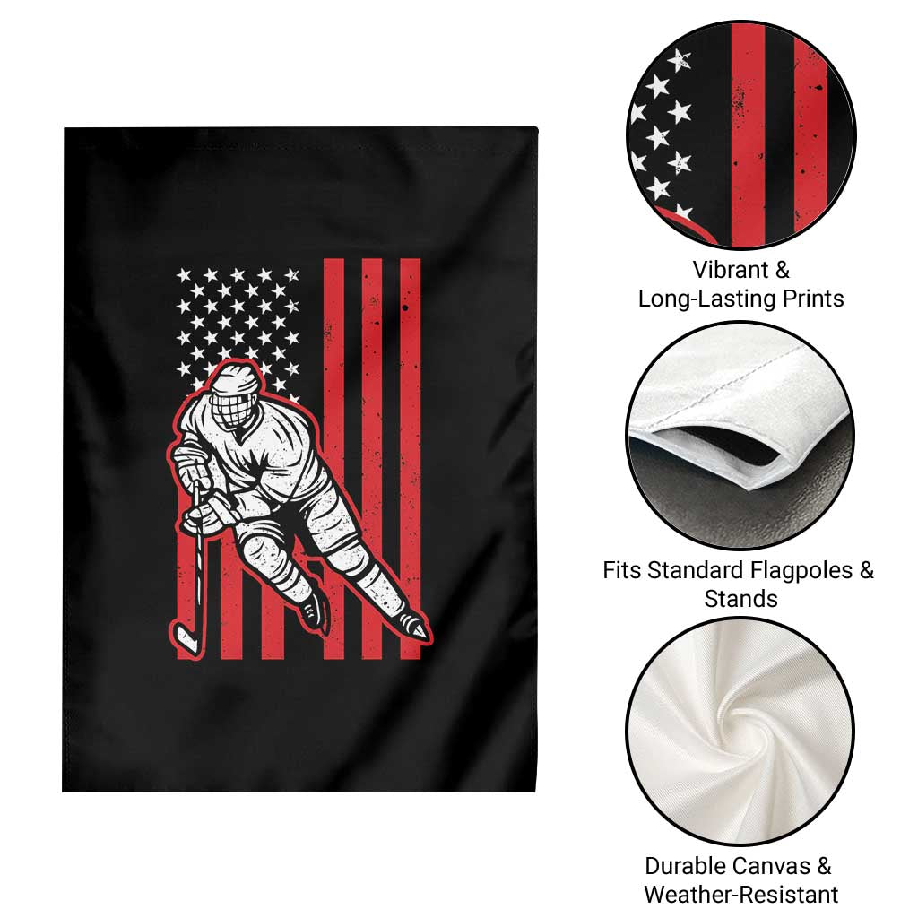 Patriotic American Flag Ice Hockey Player Garden Flag Stars And Stripes Sports Graphic TS02 Print Your Wear