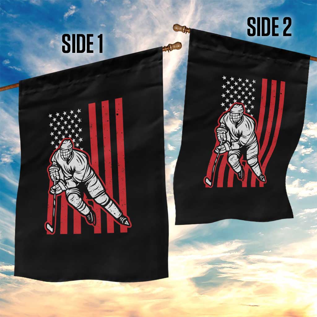 Patriotic American Flag Ice Hockey Player Garden Flag Stars And Stripes Sports Graphic TS02 Print Your Wear