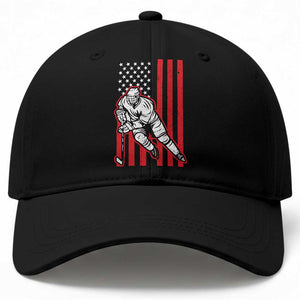 Patriotic American Flag Ice Hockey Player Baseball Cap Stars And Stripes Sports Graphic TS02 Print Your Wear