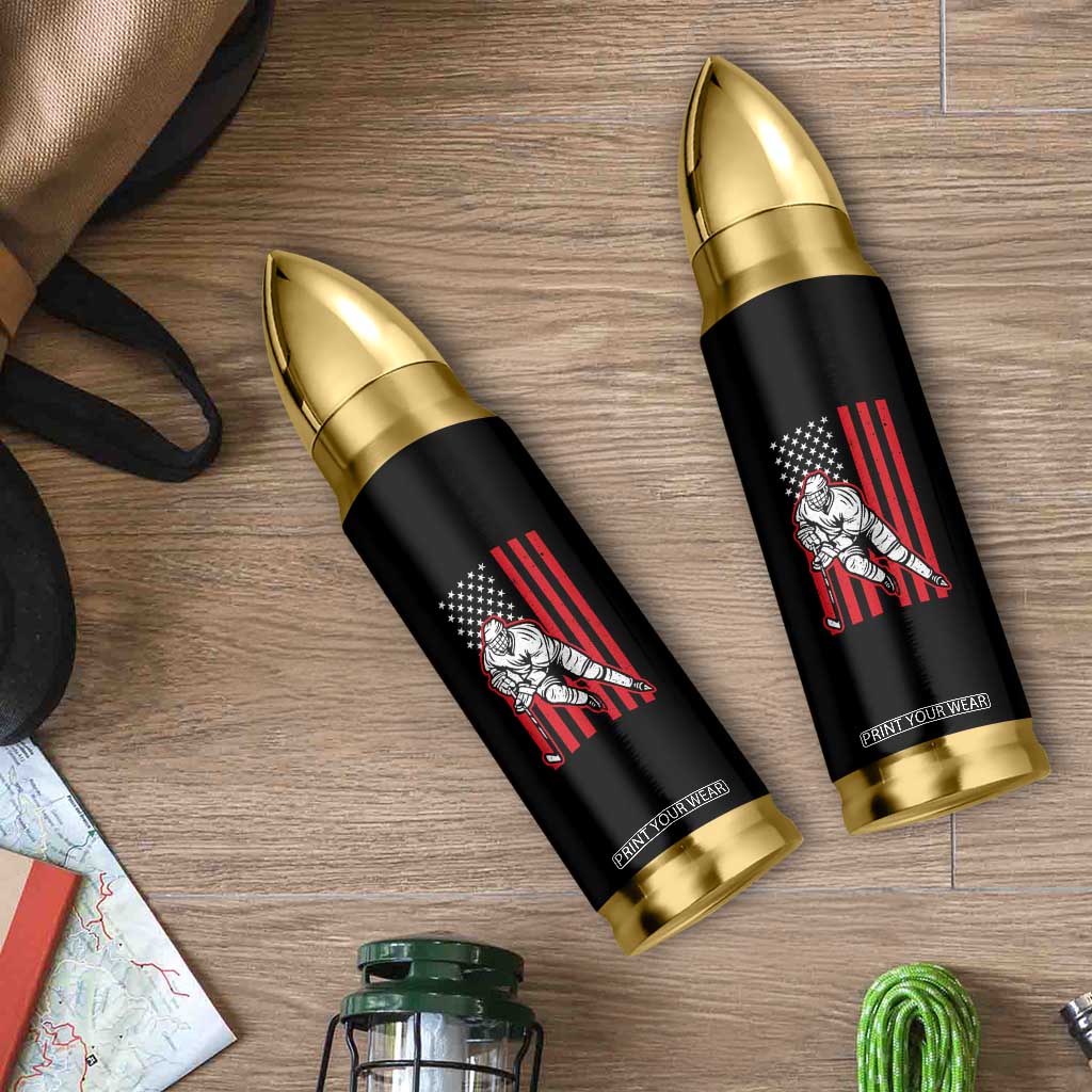 Patriotic American Flag Ice Hockey Player Bullet Tumbler Stars And Stripes Sports Graphic TS02 Print Your Wear