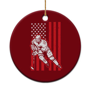 Patriotic American Flag Ice Hockey Player Ceramic Ornament Stars And Stripes Sports Graphic TS02 1pc Red Print Your Wear
