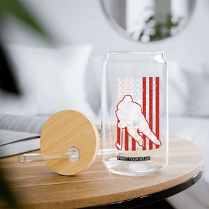 Patriotic American Flag Ice Hockey Player Glass Can Stars And Stripes Sports Graphic TS02 Print Your Wear