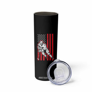 Patriotic American Flag Ice Hockey Player Skinny Tumbler Stars And Stripes Sports Graphic TS02 Print Your Wear