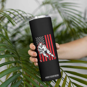 Patriotic American Flag Ice Hockey Player Skinny Tumbler Stars And Stripes Sports Graphic TS02 Print Your Wear