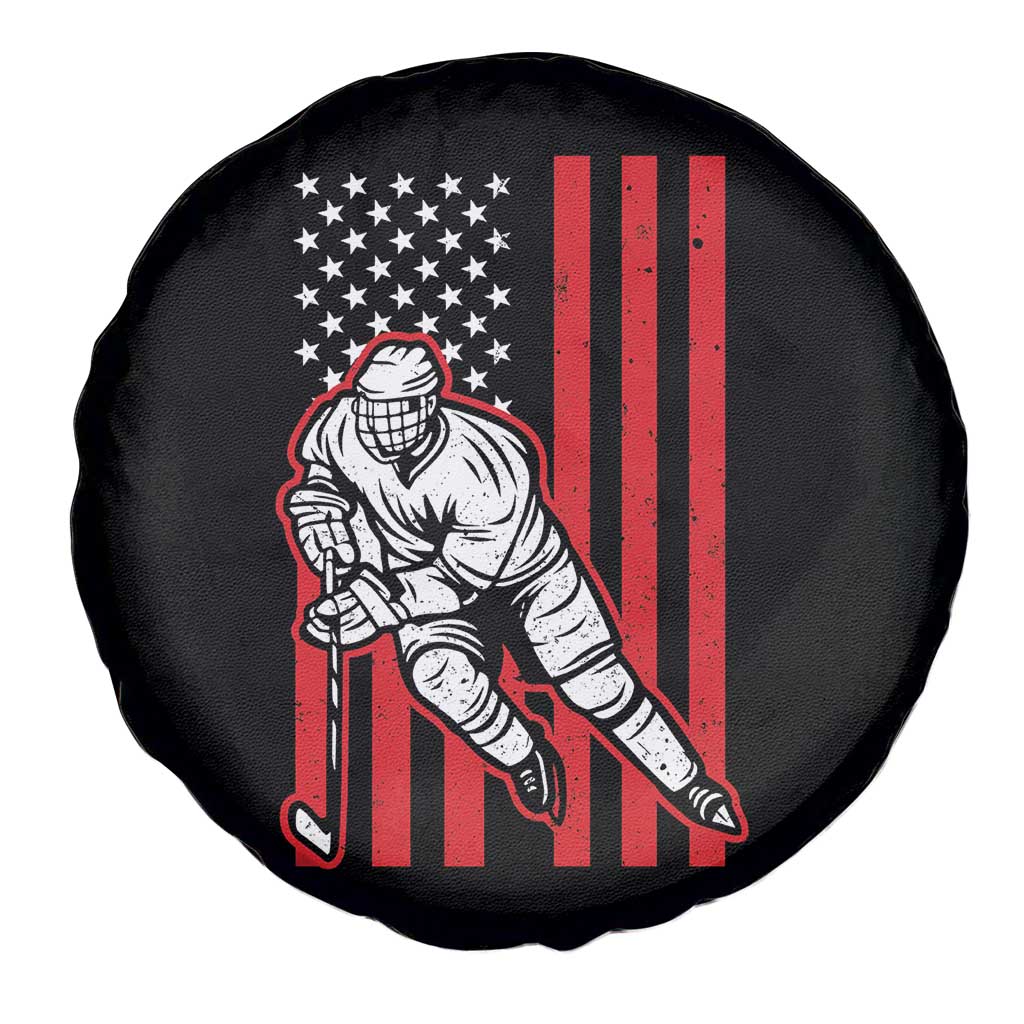 Patriotic American Flag Ice Hockey Player Spare Tire Cover Stars And Stripes Sports Graphic TS02 Print Your Wear