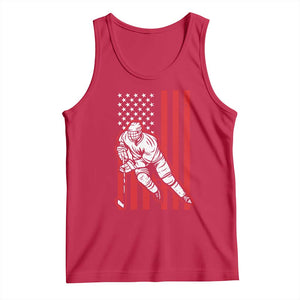Patriotic American Flag Ice Hockey Player Tank Top Stars And Stripes Sports Graphic TS02 Red Print Your Wear