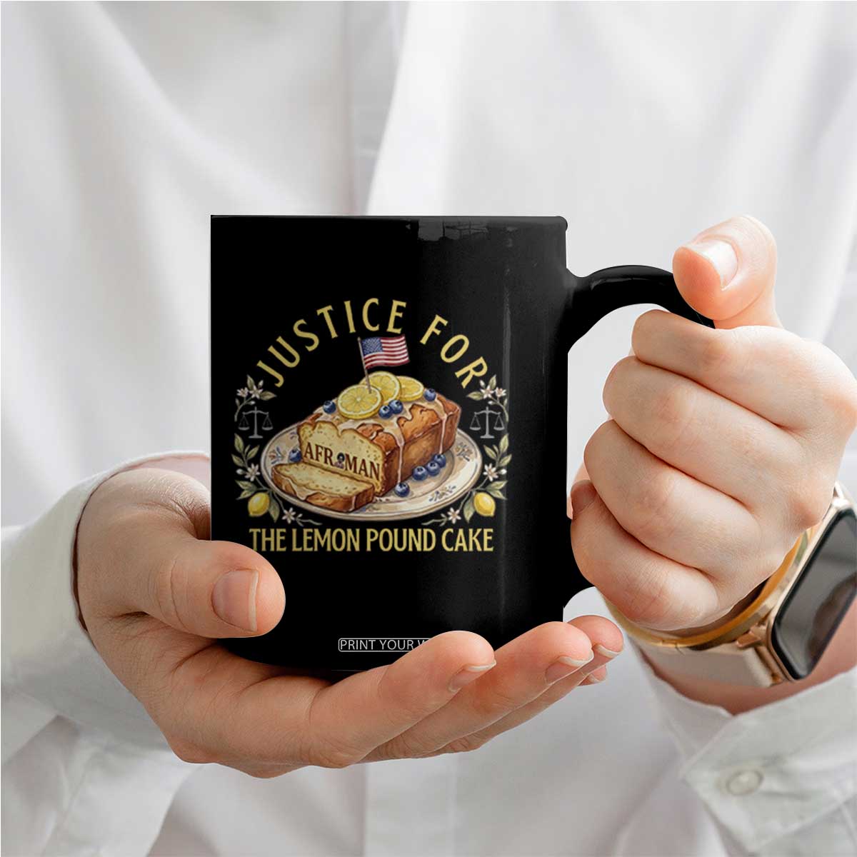 Justice for the Lemon Pound Cake Vintage Coffee Mug Funny Viral Meme Dessert Parody Rap Fans TS02 Print Your Wear