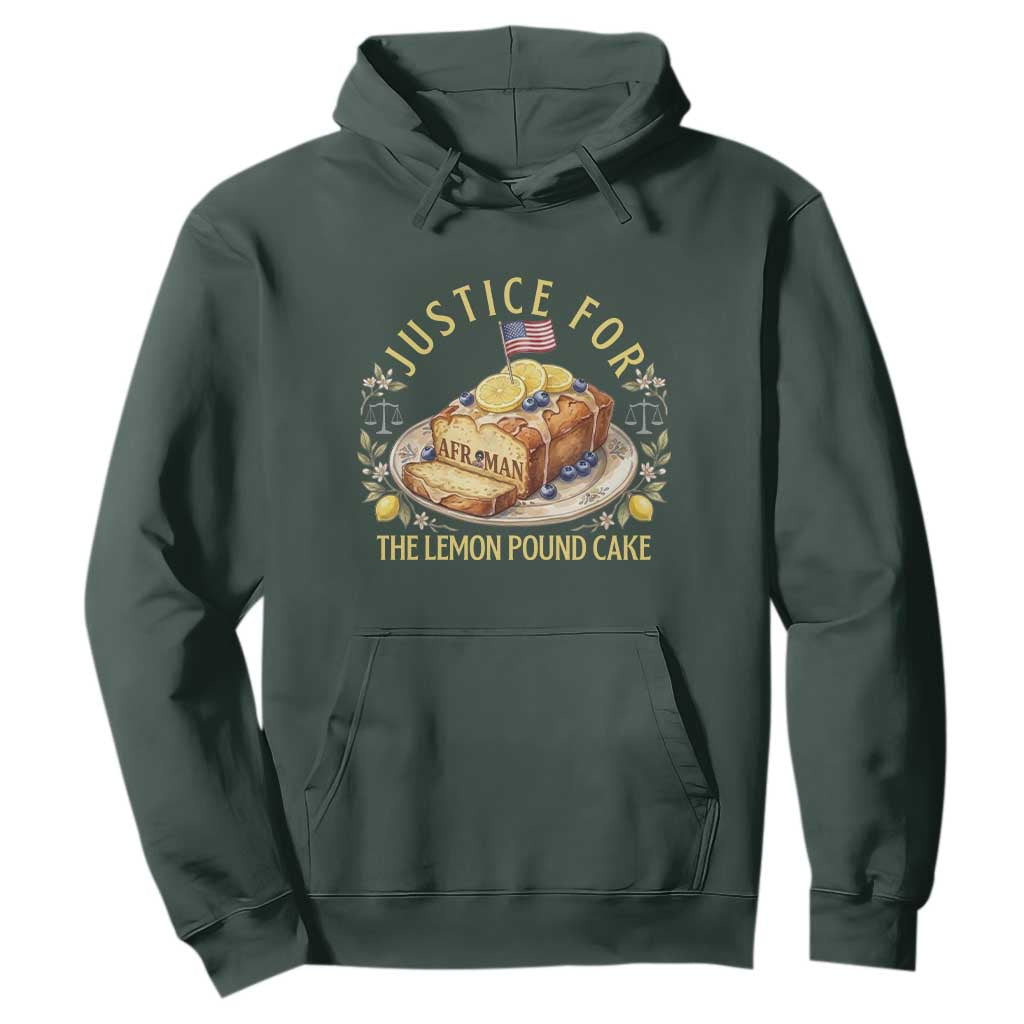 Justice for the Lemon Pound Cake Vintage Hoodie Funny Viral Meme Dessert Parody Rap Fans TS02 Dark Forest Green Print Your Wear
