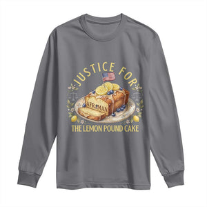 Justice for the Lemon Pound Cake Vintage Long Sleeve Shirt Funny Viral Meme Dessert Parody Rap Fans TS02 Charcoal Print Your Wear