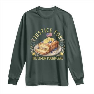 Justice for the Lemon Pound Cake Vintage Long Sleeve Shirt Funny Viral Meme Dessert Parody Rap Fans TS02 Dark Forest Green Print Your Wear